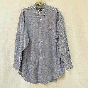 Ralph Lauren Shirt Mens 17.5 34 Yarmouth Oxford Small Pony Long Sleeve Cotton